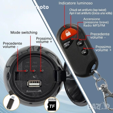 Тонколони за мотор Automat-Bluetooth, FM радио, С дистанционно, 2бр, снимка 3 - Аксесоари и консумативи - 53966883