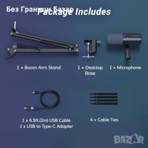 Нов Динамичен микрофон TONOR XLR USB за стрийминг подкаст с AI шумопотискане, снимка 9 - Микрофони - 54044998