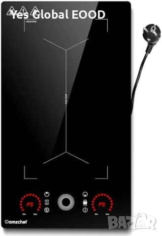AMZCHEF индукционен плот 2 зони 3300W Flex Zone