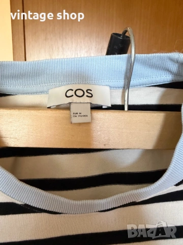 Тениска тип crop top Cos райе, снимка 5 - Тениски - 54244448