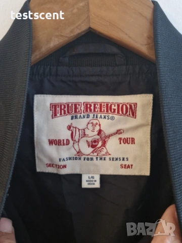 $280 Оригинално мъжко дизайнерско яке True Religion Jacket Buddha Satin Bomber Nylon Размер L, снимка 11 - Якета - 54020259