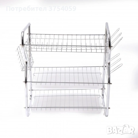 Сушилник за съдове Rosberg R53000O, 3 нива, 43x24x45 см, снимка 5 - Аксесоари за кухня - 55183857