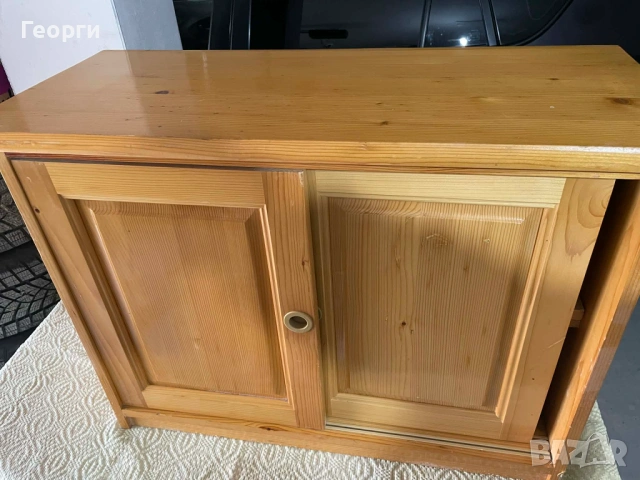 Дървен шкаф масив с плъзгащи врати Шкаф за кухня, хол или офис