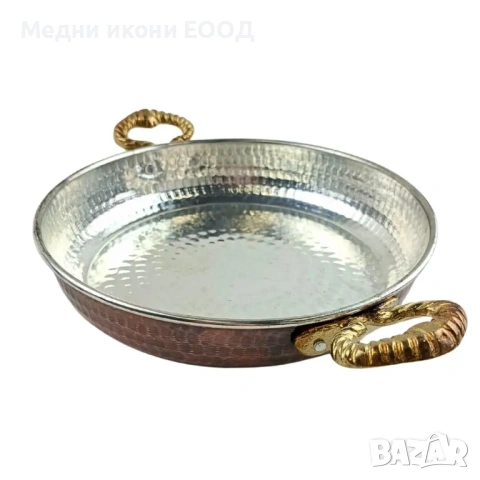 МЕДНА ТАВИЧКА С ДРЪЖКИ, снимка 3 - Съдове за готвене - 54629142