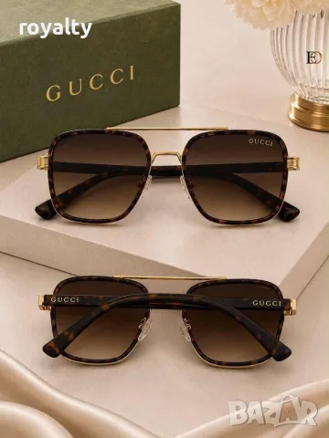 Gucci Нови Мъжки Слънчеви Очила Гучи Различни Цветове с Кутия и Калъф , снимка 4 - Слънчеви и диоптрични очила - 55622237
