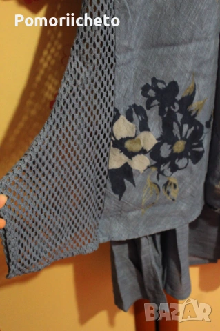 Нова памучна рокля в синьо с етикет на немска марка DW, снимка 8 - Рокли - 54127159