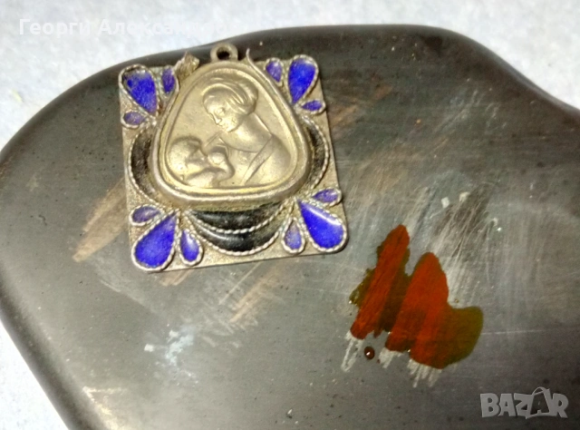 Старинна Емайлирана СРЕБЪРНА ИКОНКА Сребро 835 Ръчна Художествена Майсторска Работа КЛЕТЪЧЕН ЕМАЙЛ, снимка 3 - Антикварни и старинни предмети - 53979261