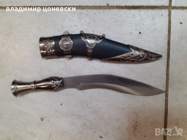 Красиво кукри,кама,кинжал,нож,с много детайли,незаточено, снимка 3 - Антикварни и старинни предмети - 54753251
