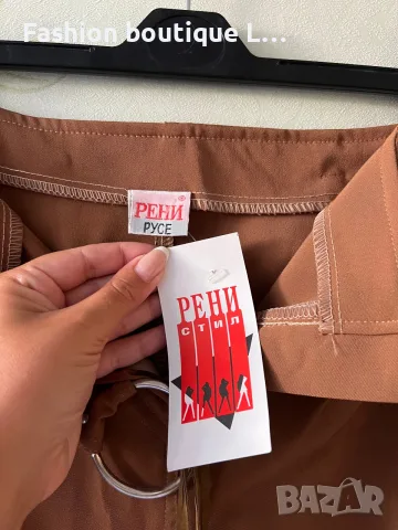 3 евро нова с етикет кафява пола с коланче S размер , снимка 4 - Поли - 55598674
