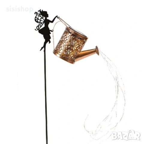 Соларна лейка с приказна фея и LED светлини 4979, снимка 10 - Градински мебели, декорация  - 54070202