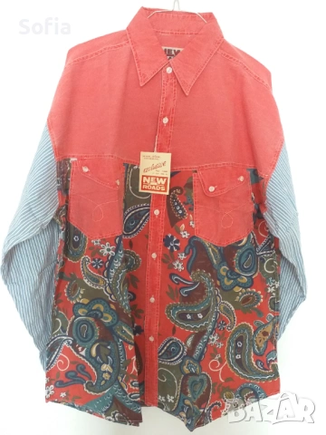 унисекс винтидж риза от 90тте размер L, снимка 4 - Ризи - 54205953