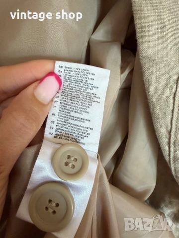 Дамско ленено сако H&M в бежов цвят,размер 40, снимка 9 - Сака - 54628457