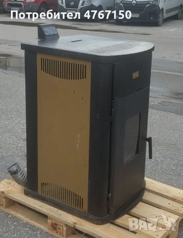 Пелетна камина Golden Fire GF с водна риза, 24 kW, Черен/ Златист, снимка 4 - Отоплителни печки - 54664948