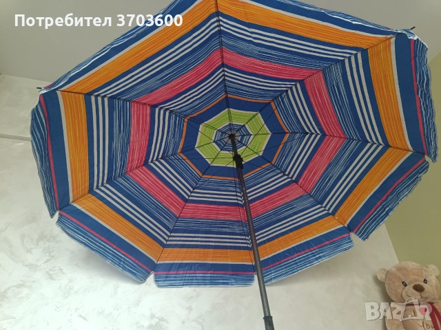 Плажен чадър разноцветен , снимка 3 - Басейни и аксесоари - 55153979