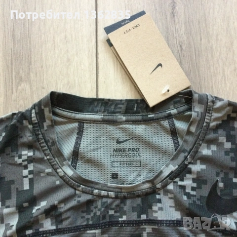 НОВА 100 % оригинална камуфлажна тениска NIKE PRO Hypercool Найк размер S от САЩ, снимка 4 - Тениски - 54762596