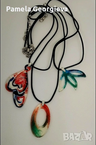 Бижута от епоксидна смола. Hand made. , снимка 3 - Колиета, медальони, синджири - 54098767