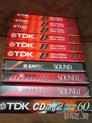 чисто нови аудио касети TDK CDing 2 60 TDK D60 D90 BASF Sound I 90 Emtec Sound I 90 OVP , снимка 3 - Аудио касети - 54457131
