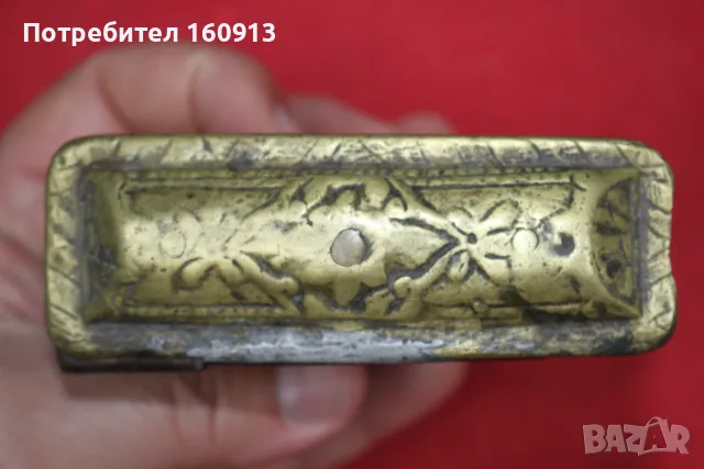 Старинна бронзова барутница, паласка, фишеклък, кутия. *1, снимка 10 - Антикварни и старинни предмети - 55422179