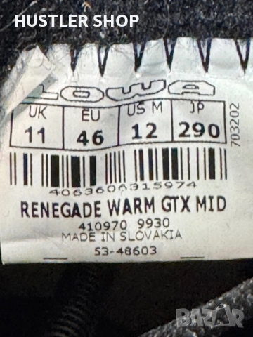 Мъжки туристически обувки LOWA RENEGADE WARM GORE-TEX. Размер 46, снимка 8 - Други - 54556440