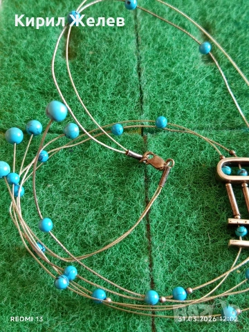 Артистично сребъно колие с ТЮРКОАЗ майсторска изработка 54171, снимка 4 - Колиета, медальони, синджири - 54037911