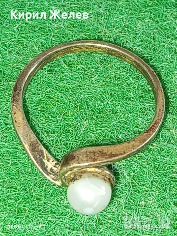 Винтидж сребърен пръстен с инкрустирана перла стил и елегантност 51769, снимка 4 - Пръстени - 54005325