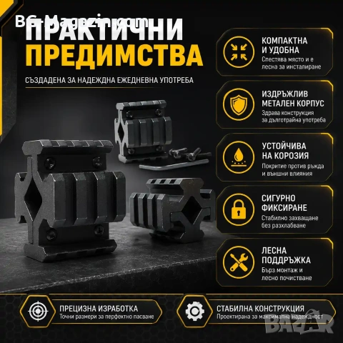 Универсална стойка R4 за монтаж на аксесоари върху въздушна ловна пушка оръжие адаптер гладкоцевна, снимка 4 - Оборудване и аксесоари за оръжия - 51092166