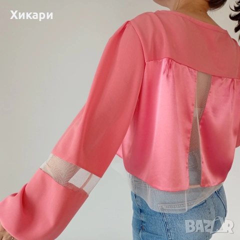 Дамска блуза от сатен по авторски дизайн , снимка 7 - Ризи - 54601192