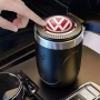 Стилен пепелник за автомобил Volkswagen с LED осветление и капак, снимка 6