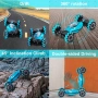  4655 Офроуд Каскадьорска Количка 4WD с Жестово Управление, Трансформиращ се Корпус и LED Светлини, снимка 5