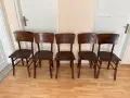 Винтидж кафяви дървени столове 5 броя, снимка 1