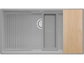 Сива кухненска мивка за вграждане под плот Прага 90 Level 860 x 470 мм, снимка 1