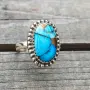 Сребърен пръстен с Blue Dahlia Turquoise, снимка 1