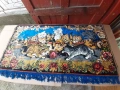 Стар плюшен ковьор с котета, снимка 1