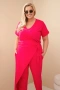 Дамски памучен гащеризон Plus Size с връзки на талията, 4цвята , снимка 3
