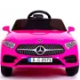 Розова акумулаторна кола Mercedes Benz CLS350 с кожена седалка 12V, снимка 8