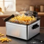 Фритюрник Cheffinger CF-EDP5.0 – 5L, 2000W, неръждаема стомана, 3 кошници, регулируема температура, снимка 4