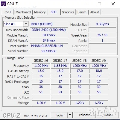 Рам Памет: SKHynix 16GB (2x8GB) DDR4 2400MHz CL17, снимка 9 - RAM памет - 54839811