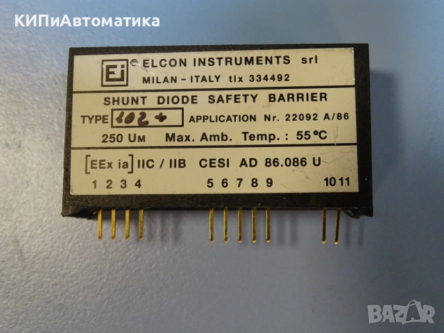 бариерна защита ELCON 102+ Shunt Diode Safety Barrier EEx 250Um, снимка 3 - Резервни части за машини - 54193409
