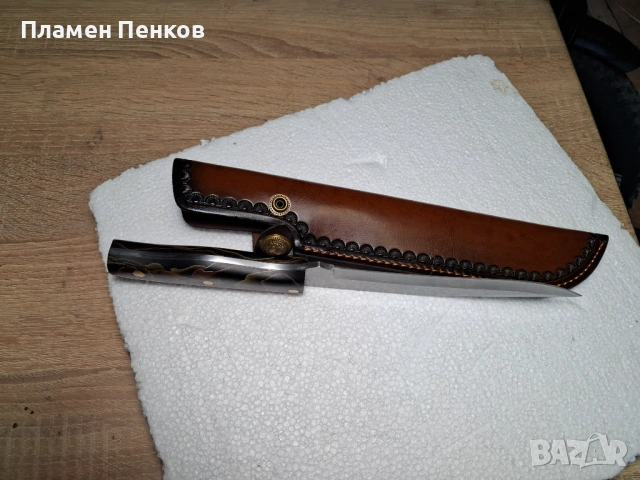 Ловен нож ръчна изработка нож с релефно острие, снимка 8 - Ножове - 54391947