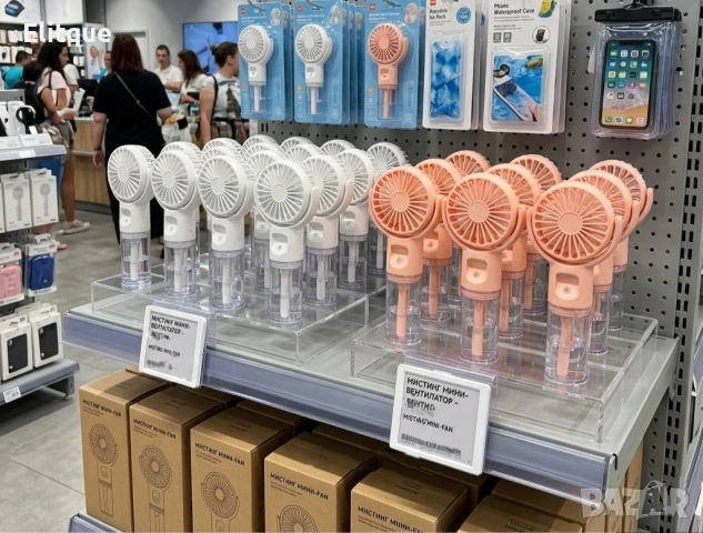 Преносим вентилатор с водна мъгла 2 в 1 – 4000mAh батерия, 4 скорости, USB-C зареждане