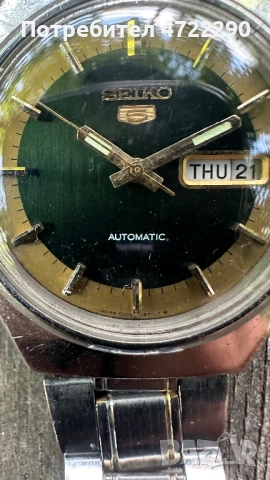 Сейко 5, Seiko 5 калибър 6319 с рядък зелен циферблат , снимка 9 - Мъжки - 54639159