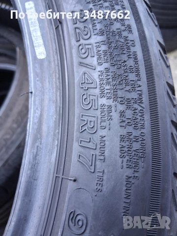 225 45 17 Bridgestone 2бр летни , снимка 5 - Гуми и джанти - 54440390