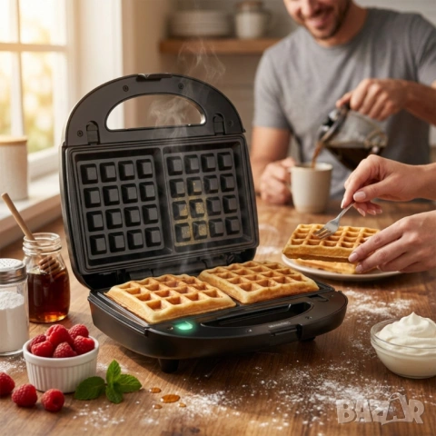 Уред за сандвичи и гофрети 2в1 Muhler MH-899D. , снимка 3 - Други стоки за дома - 54223475