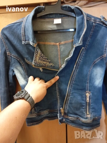 Дамско дънково яке XL размер , снимка 5 - Якета - 55068099