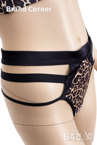 Hunkemöller комплект бельо с леопардов принт и черна дантела – сутиен 75C / бикини M, снимка 7 - Бельо - 54550251