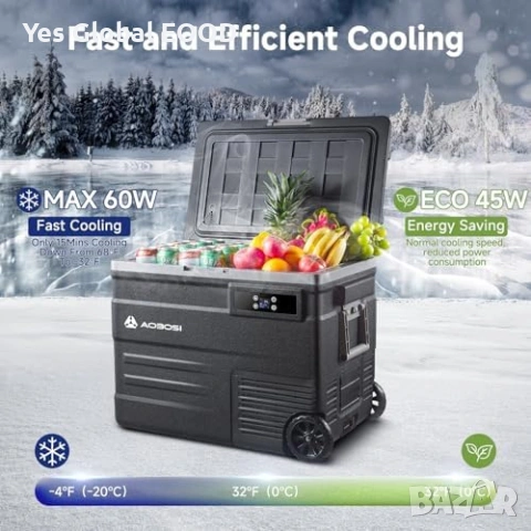 AAOBOSI 55L компресорен хладилник WiFi -20°C, снимка 4 - Друга електроника - 54450741