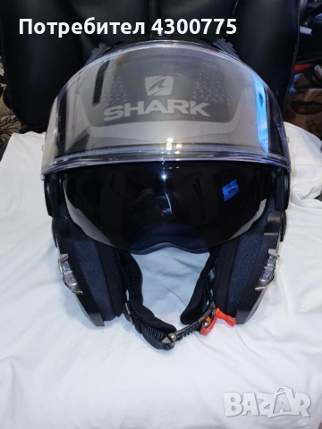 Модулна каска Shark EVO GT Encke Matt Black Anthracite / размер: XL, снимка 5 - Аксесоари и консумативи - 54065248