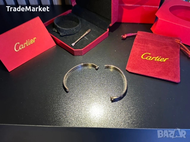 Нова Гривна Cartier LOVE цвят розово злато с подаръчна опаковка, снимка 5 - Гривни - 54562064