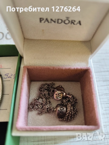 Оригинална Pandora 925 гривна с 3 талисмана + детска гривна, с кутии и сертификат, снимка 3 - Гривни - 54980950