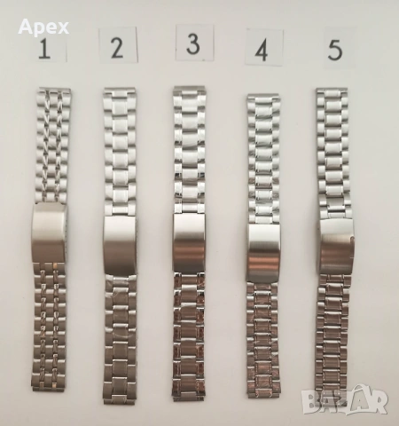 Верижка за Часовник с Извити Накрайници.Curved End Заоблени Стоманени Верижки 18, 20, 22, 24мм, снимка 9 - Каишки за часовници - 54011538